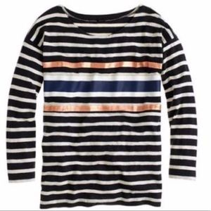 J. Crew foil stripe 3/4 shirt